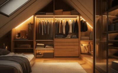 Dressing dans les combles : idées gain de place pour sous pente en 2024